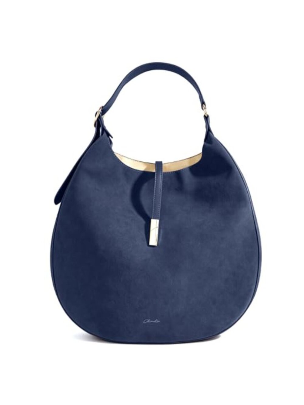 Chinllo Suede Hobo Shoulder Bag Adjustable Strap Zipped Clutch Purse